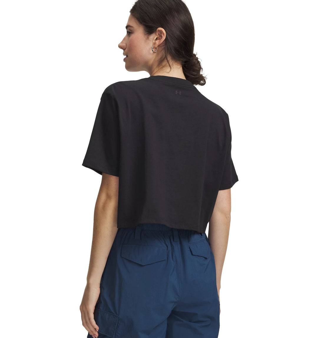 Under Armour Ua W Scriptheart Crop Ss - black