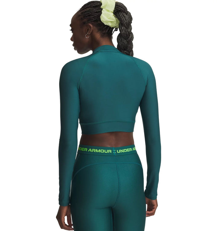 Under Armour Heatgear Crop Mock Ls - rack green