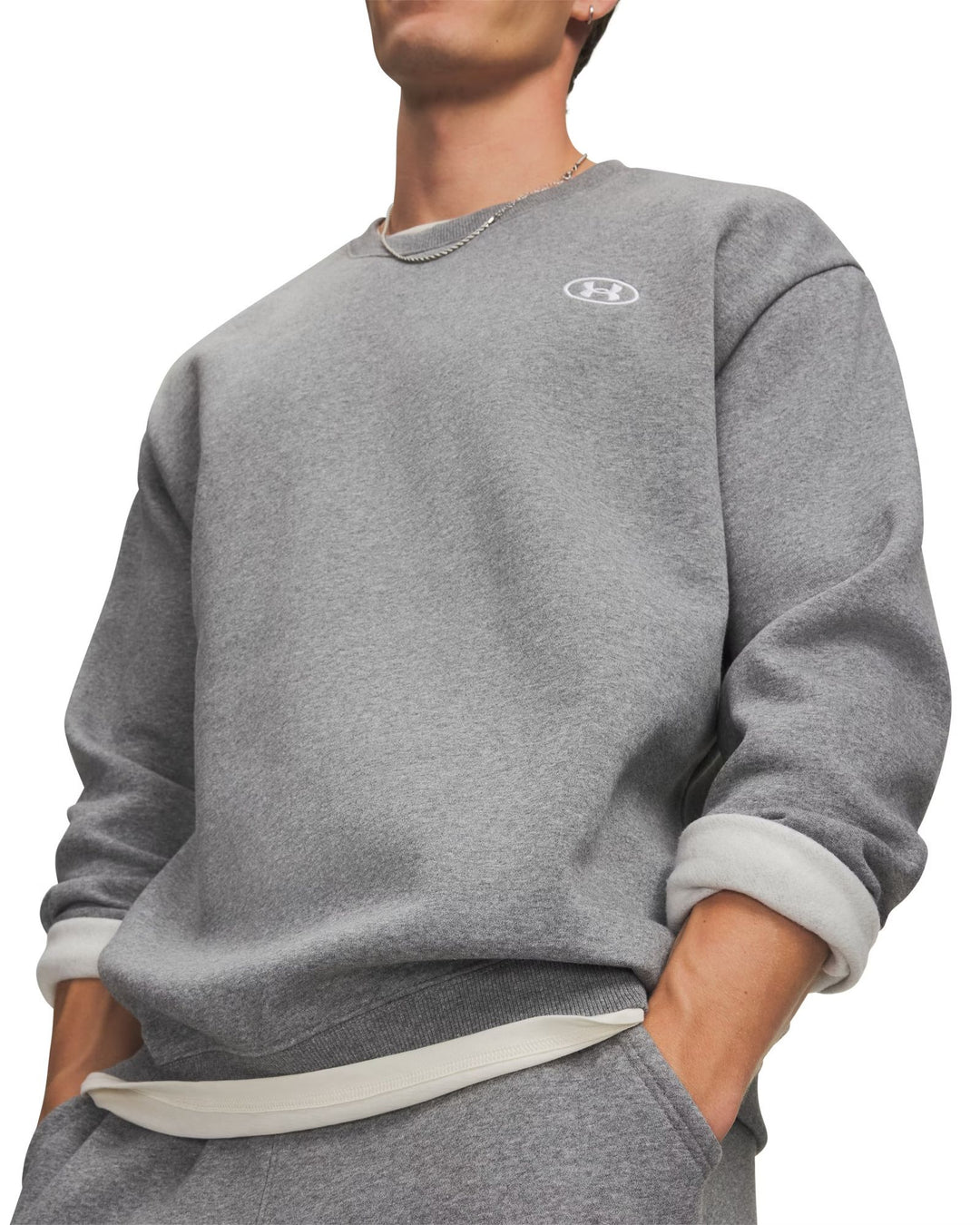 Under Armour Ua Rival Flc Crew - castlerock light heather