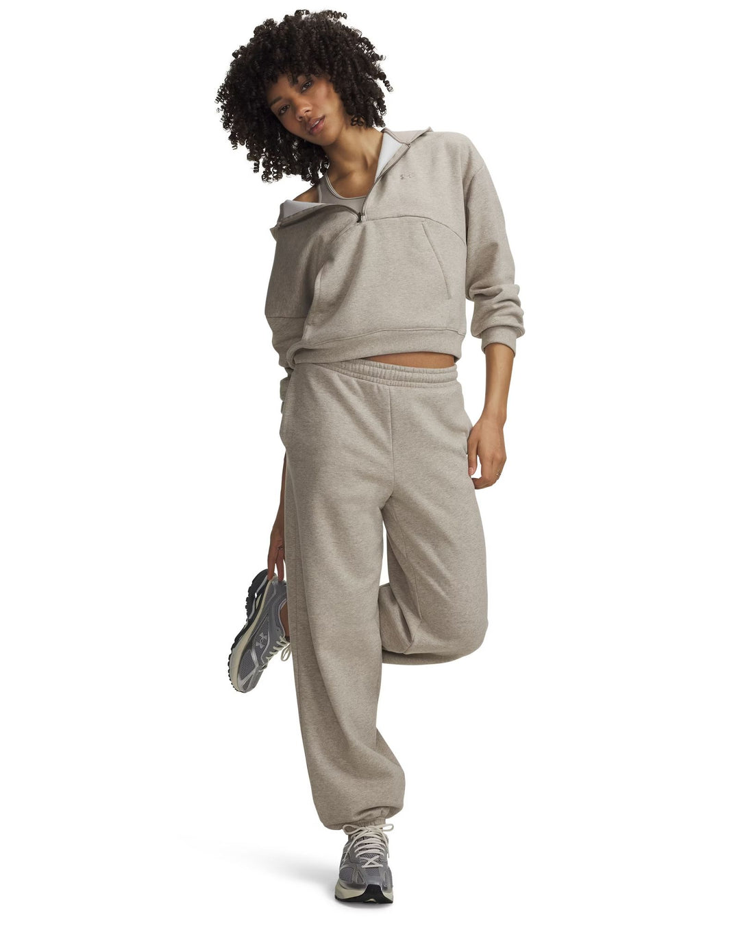 Under Armour Icon Flc Gym Pant - timberwolf taupe light hthr