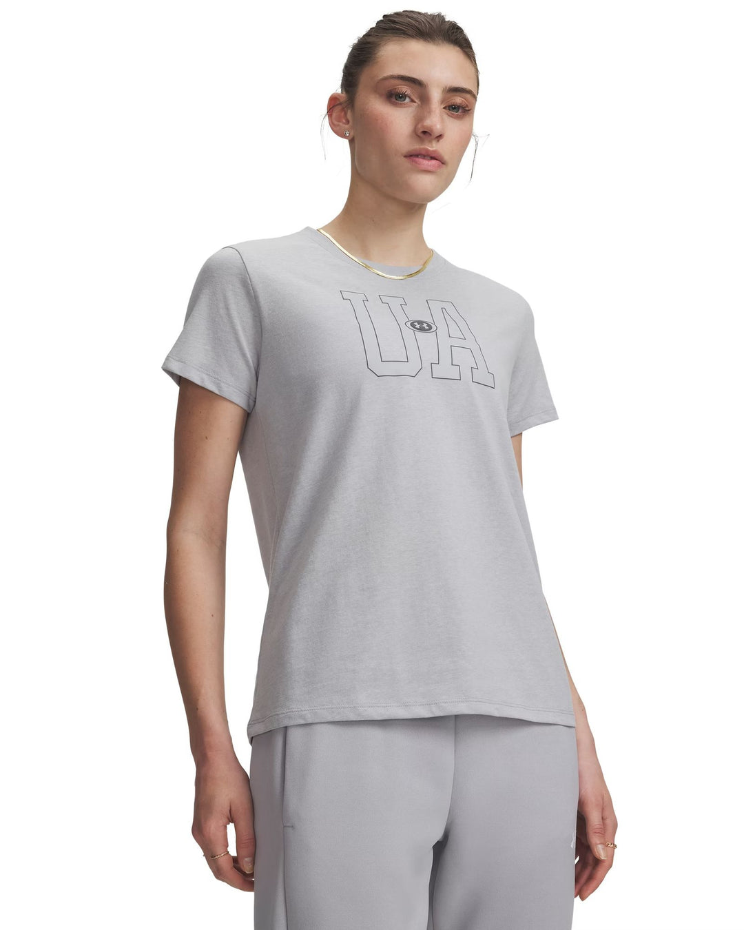 Under Armour Ua W Icon Flce Graphc Ss - mod gray light heather