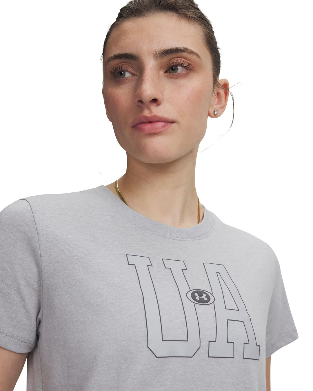 Under Armour Ua W Icon Flce Graphc Ss - mod gray light heather