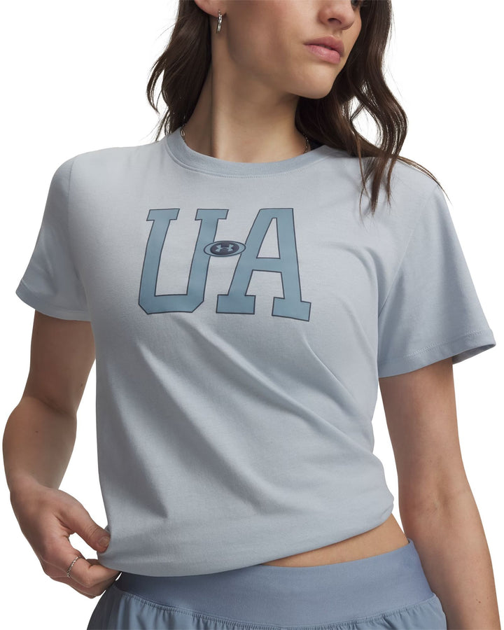 Under Armour Ua W Icon Flce Graphc Ss - blue fog