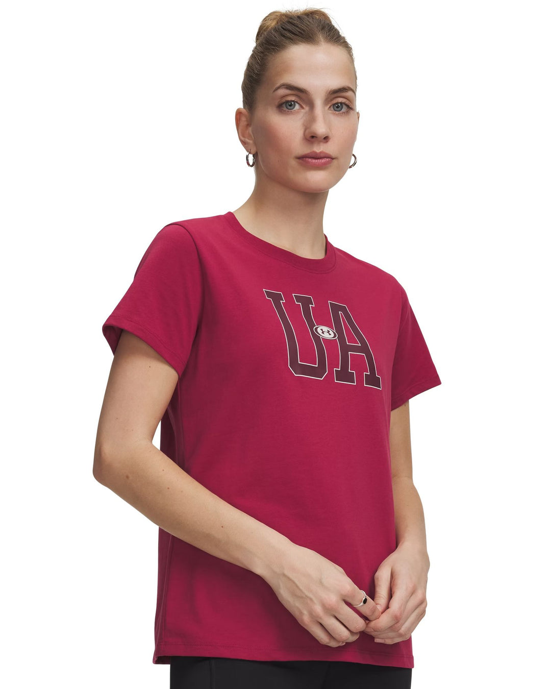 Under Armour Ua W Icon Flce Graphc Ss - claret
