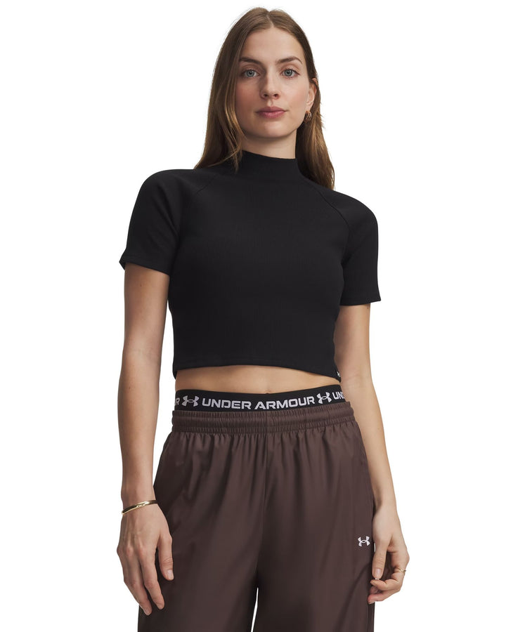 Under Armour Ua Rival Rib Mock Ss Tee - ultimate black