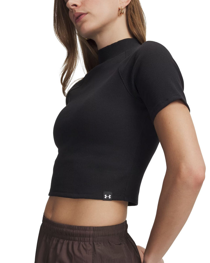 Under Armour Ua Rival Rib Mock Ss Tee - ultimate black