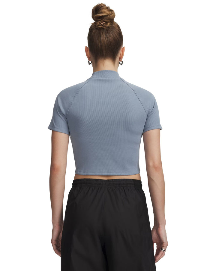 Under Armour Ua Rival Rib Mock Ss Tee - blue wind