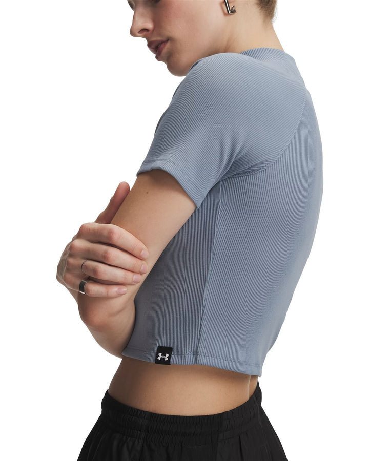 Under Armour Ua Rival Rib Mock Ss Tee - blue wind