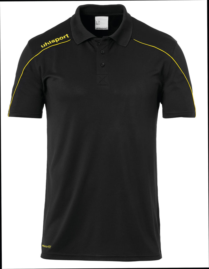 Uhlsport Stream 22 POLO SHIRT - schwarz/limonengelb