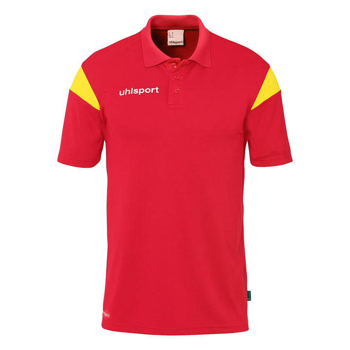 Uhlsport Squad 27 Polo Shirt - rot/limonengelb