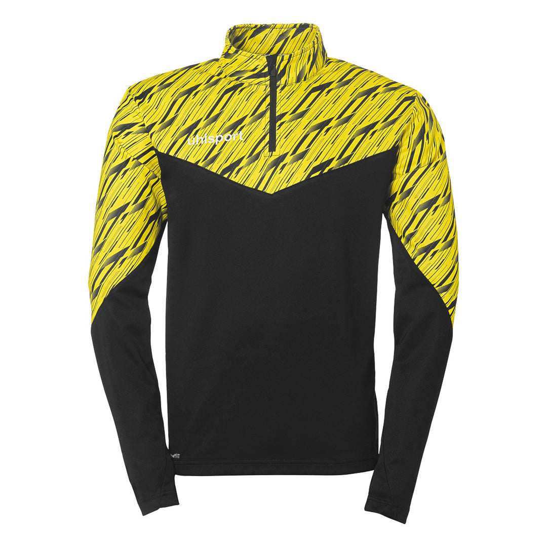 Uhlsport Progressive 28 1/4 Zip Top - schwarz/limonengelb