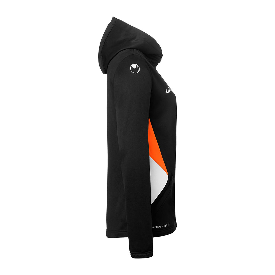 Uhlsport Equipe 29 Multi Hood Jacke Damen - schwarz/weiß/fluo orange