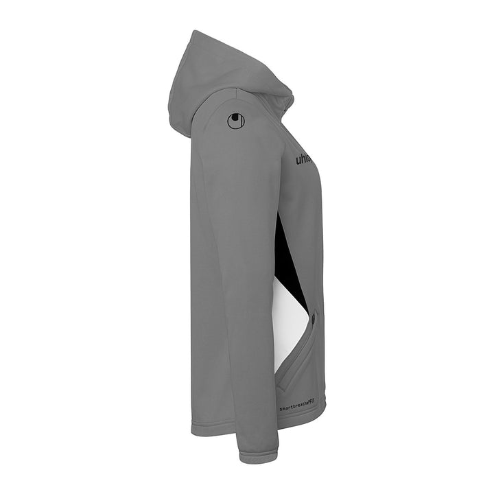 Uhlsport Equipe 29 Multi Hood Jacke Damen - steingrau/weiß/schwarz