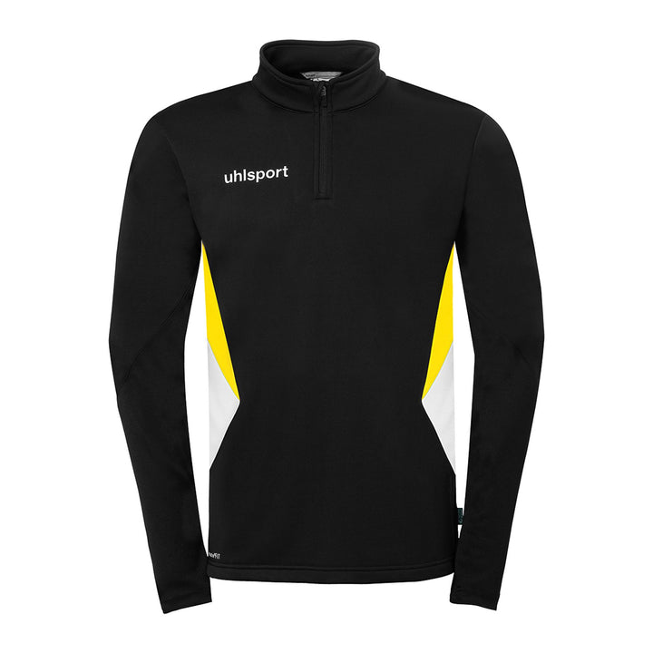 Uhlsport Equipe 29 1/4 Zip Top - schwarz/weiß/limonengelb