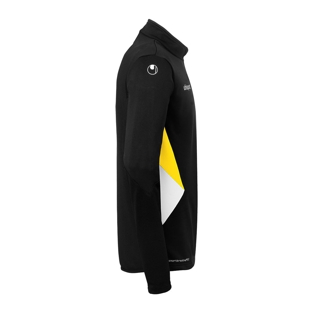 Uhlsport Equipe 29 1/4 Zip Top - schwarz/weiß/limonengelb