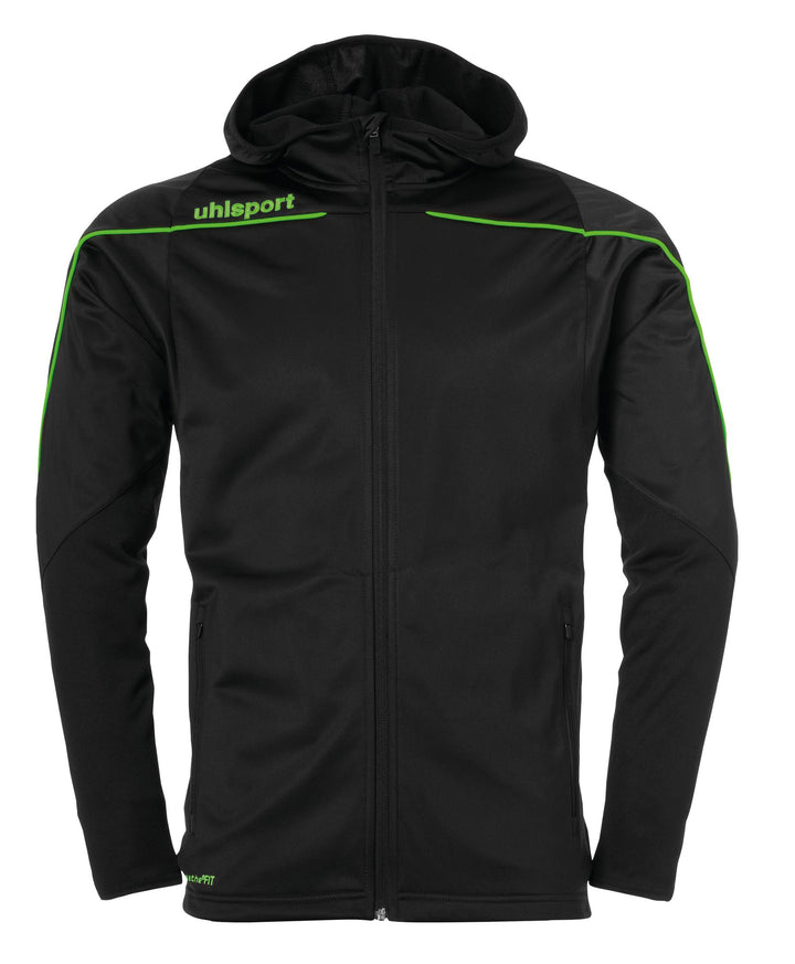 Uhlsport Stream 22 TRACK HOOD JACKET - schwarz/fluo grün