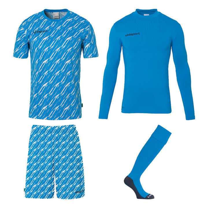 Uhlsport Progressive Torwart Set - cyan/weiß