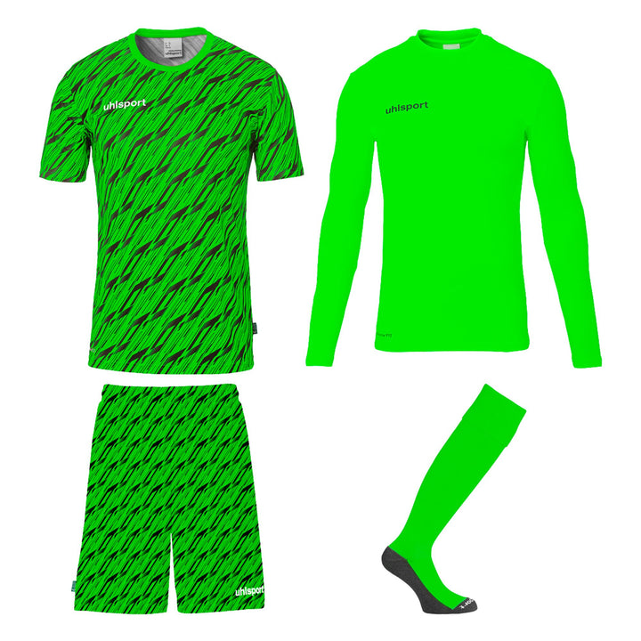 Uhlsport Progressive Torwart Set - fluo grün/schwarz