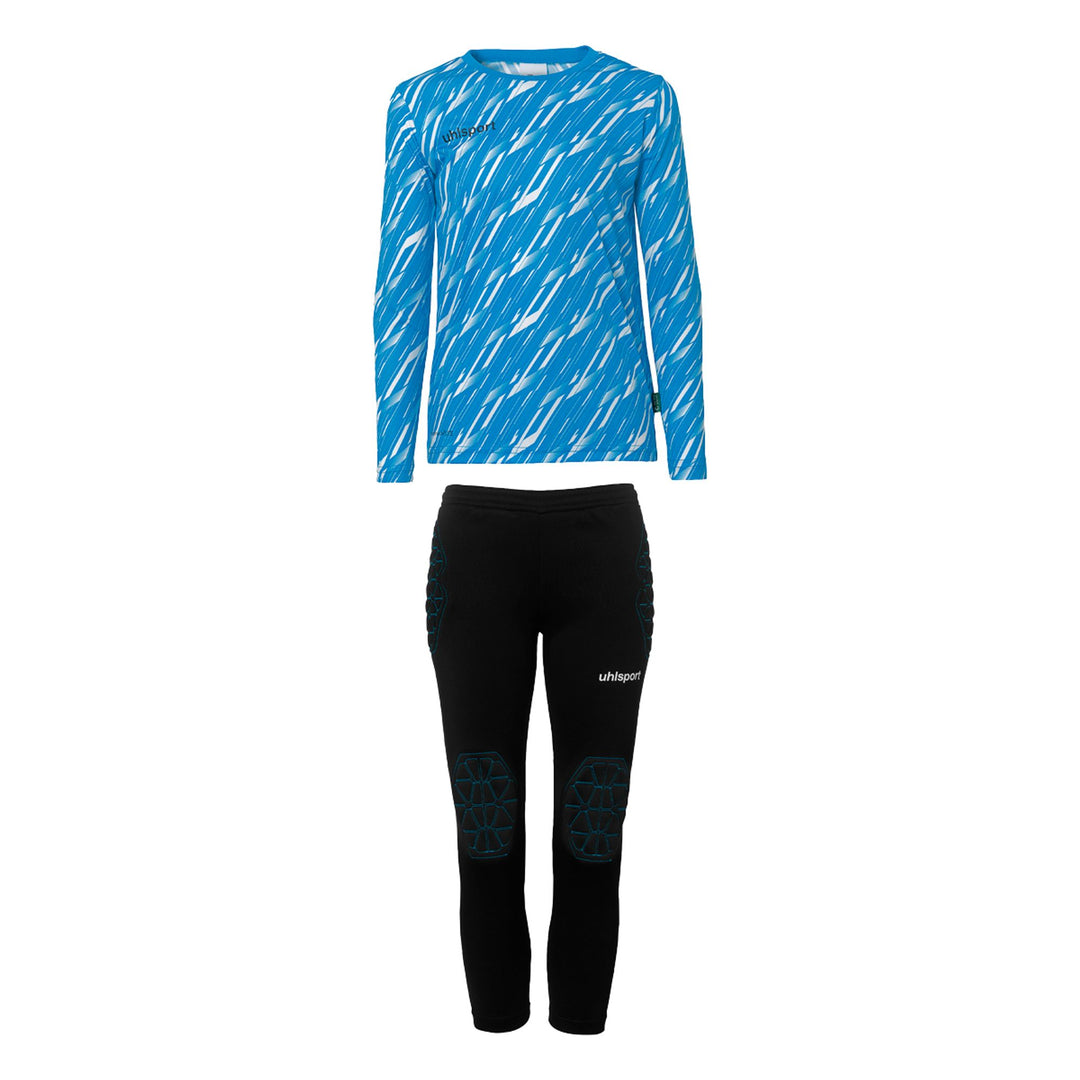 Uhlsport Progressive Torwart Set Junior - cyan/weiß